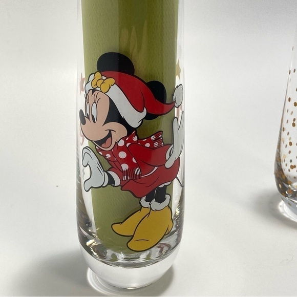 Disney Minnie Mouse Christmas Santa Stemless Flute glass and festive flute glass - Picture 5 of 8